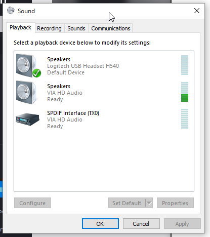enable sound device windows 10